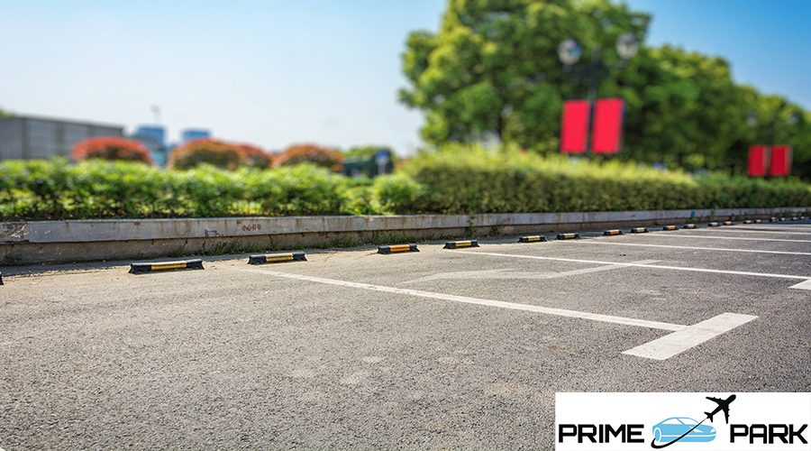 Empty Parking Lot ,Parking lane outdoor in public park
