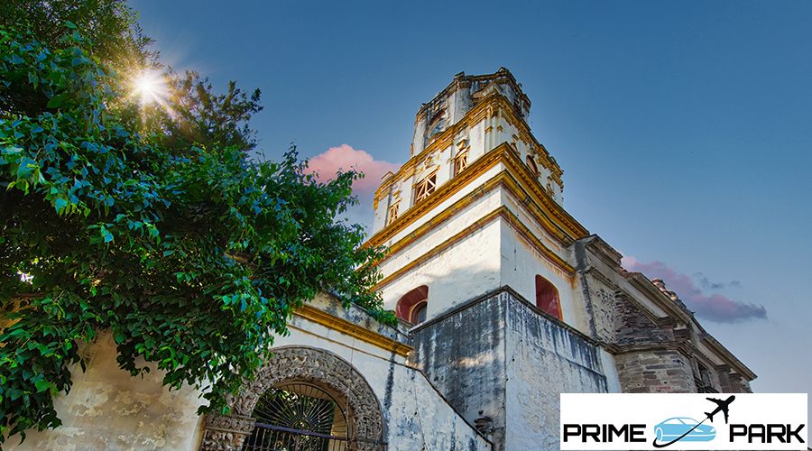 Coyoacan, Mexico City, Mexico-20 April, 2018: Parish of San Juan Bautista on Hidalgo square in Coyoacan